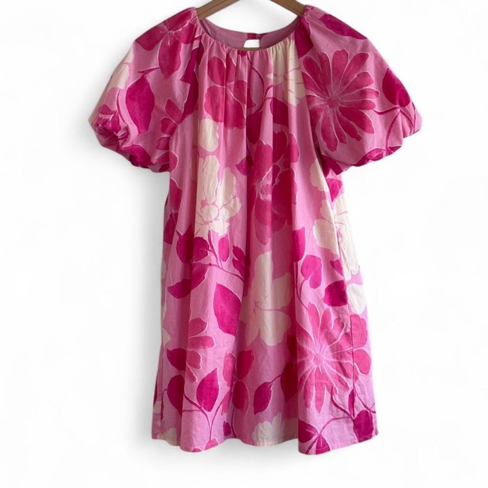 Zara Kids Pink Floral Balloon Sleeve Dress Size‎ 12-13
